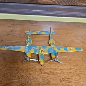 Vintage Hubley P-38 Camouflage Fighter Plane Twin